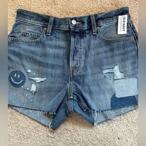 Nwt old navy slouchy high rise patchwork shorts size 6